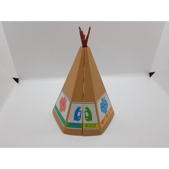 Huge 50 pieces Playmobil 1974 Cowboy and Indians Lot Geobra, Horses, Wolf, Gun - Picture 7 of 8